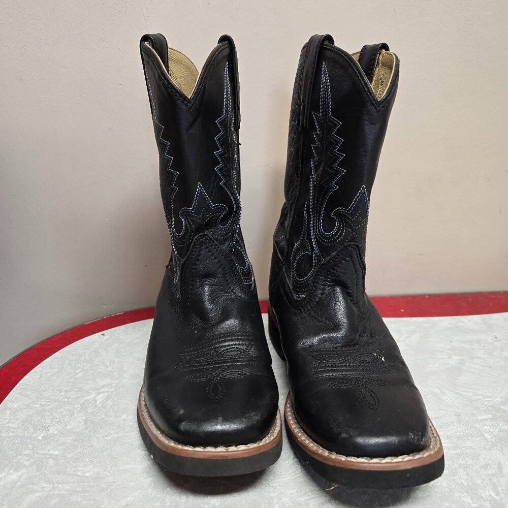 Kids smoky mountain cowboy boots size 2 black leather